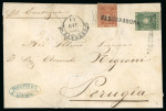 Stamp of Italian States » Tuscany 1861, Raccomandata da Livorno per Perugia affrancata per 85 c.mi.