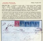 Stamp of Italian States » Tuscany 1854, Raccomandata da Poppi per Napoli