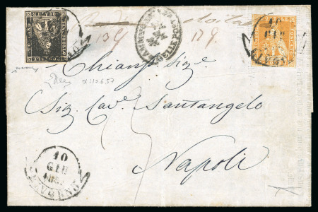 Stamp of Italian States » Tuscany 1857, Circolare a stampa da Livorno per Napoli