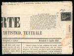 Stamp of Italian States » Tuscany 1853, Giornale da Firenze per Napoli affrancato con 1 quattrino I em.
