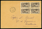 Stamp of Morocco Agencies (British Post Offices) » French Currency 1924-32 Seahorse issues on 52 covers/fronts, with 3f on 2s6d frankings and 6f on 5s frankings