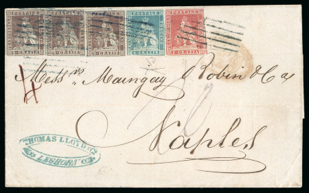Stamp of Italian States » Tuscany 1854, Lettera affrancata per 30 crazie per il Regno di Napoli