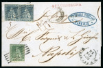 Stamp of Italian States » Tuscany 1857, Raccomandata da Firenze per il Regno di Napoli affrancata per 16 crazie.