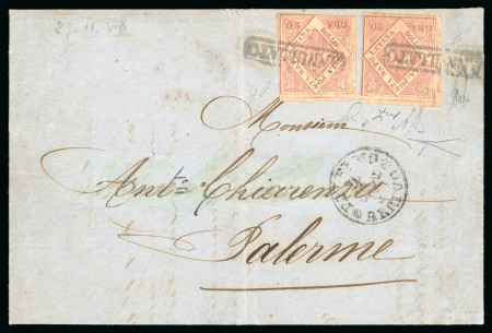 Stamp of Italian States » Naples 1858, Lettera da Napoli per Palermo affrancata 40 grana.