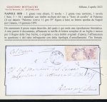 Stamp of Italian States » Sicily » Naples Used in Sicily 1859, Lettera da Napoli per Catania affrancata per 3 grana bollati con il ferro di cavallo.