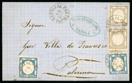 Stamp of Italian States » Naples 1862, Lettera per Palermo affrancata per 5 grana.