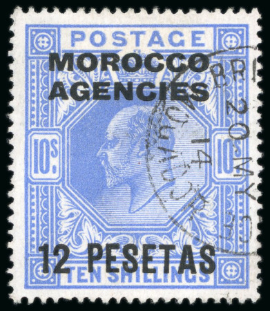 Stamp of Morocco Agencies (British Post Offices) » Spanish Currency 1907-12 12p on 10s with "MOGADOR" 20 MY 14 cds