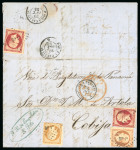 Stamp of France » Empire 1853-1862 1855, Lettre pour Cobija (Bolivie - Bolivia), affranchissement
