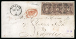 Stamp of Italian States » Tuscany 1860, Lettera con tre 10 c.mi ritardata per motivi bellici.