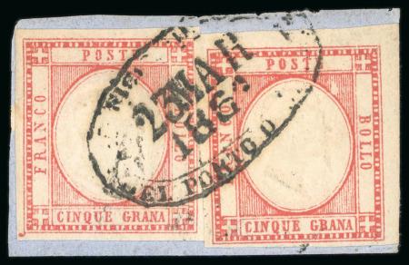 Stamp of Italian States » Naples 1861, 5 grana vermiglio delle Province Napoletane,