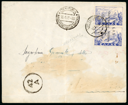 Stamp of Italy » Italian Occupations WWII » Cefalonia and Itaca 1941, Busta del 19 agosto da Argostoli affrancata con