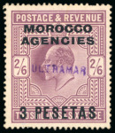 Stamp of Morocco Agencies (British Post Offices) » Spanish Currency 1907-12 "ULTRAMAR" specimen hs by the Portuguese authorities