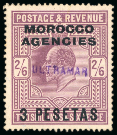 Stamp of Morocco Agencies (British Post Offices) » Spanish Currency 1907-12 "ULTRAMAR" specimen hs by the Portuguese authorities