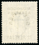 Stamp of Morocco Agencies (British Post Offices) » Spanish Currency 1907-12 5c on 1/2d to 12p on 10s mint group of 10 with "SPECIMEN" horseshoe overprint (missing both 40c values)