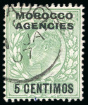 Stamp of Morocco Agencies (British Post Offices) » Spanish Currency 1907-12, cancellation study written up on 46 A4 and 2 A3 pages