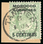 Stamp of Morocco Agencies (British Post Offices) » Spanish Currency 1907-12, cancellation study written up on 46 A4 and 2 A3 pages