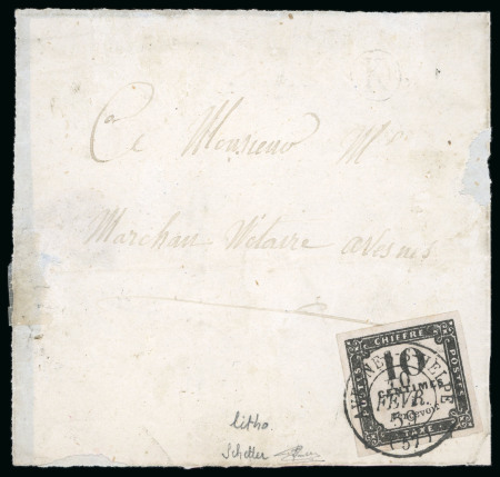 Stamp of France » Timbres-Taxe 1859, Taxe carré Y&T n°1 10 centimes lithographié