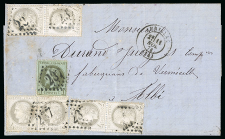 Stamp of France » Emission Cérès 1871-72 1874, Lettre pour Albi (Tarn), affranchissement mixte