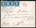 Stamp of France » Emission Cérès 1871-72 1873, Lettre à destination de Yedo (Japon), affranchissement