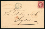 Stamp of France » Empire Lauré 1863-1870 1869, Lettre du bureau français de Yokohama pour Lyon,
