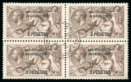Stamp of Morocco Agencies (British Post Offices) » Spanish Currency 1914-26 Seahorse issue, cancellation study on 8 pages