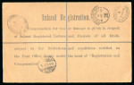 Stamp of Morocco Agencies (British Post Offices) » Spanish Currency Casablanca: 1908 (May 30) & 1910 (May 11) pair of registered envelopes, one size G and one size H
