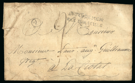 Stamp of Colonies françaises » Tunisie 1789, Lettre de Tunis avec rare cachet "VOYE DE MER