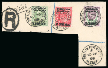 Stamp of Morocco Agencies (British Post Offices) » Spanish Currency 1907-31, old-time cancellation study written up on 180+ album pages