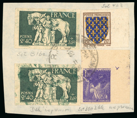 Stamp of France » Émissions à partir de 1900 1943, Fragment oblitéré avec Y&T n°586 non dentelé