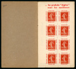 Stamp of France » Émissions à partir de 1900 1907, Carnet Y&T 138-CP1 Aiglon Type Semeuse camée