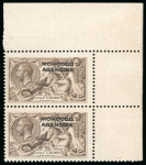 Stamp of Morocco Agencies (British Post Offices) » British Currency 1914-31 Waterlow 2s6d sepia brown with overprint triple, two albino