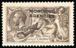 Stamp of Morocco Agencies (British Post Offices) » British Currency 1914-31 Waterlow 2s6d sepia brown with overprint double, one albino also with "SPECIMEN" overprint