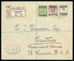 Stamp of Morocco Agencies (British Post Offices) » Spanish Currency Destination mail: 1907-12 issue on 13 covers/cards to unusual destinations such as St. Lucia