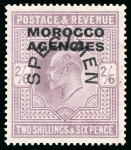 Stamp of Morocco Agencies (British Post Offices) » British Currency 1907-13 1/2d, 2d, 6d, 1s and 2s6d with "SPECIMEN" horseshoe type 17 overprint