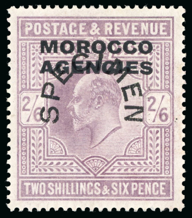 Stamp of Morocco Agencies (British Post Offices) » British Currency 1907-13 1/2d, 2d, 6d, 1s and 2s6d with "SPECIMEN" horseshoe type 17 overprint