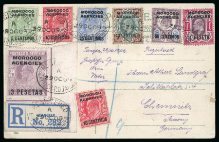 Stamp of Morocco Agencies (British Post Offices) » Spanish Currency Tangier: 1907-12 issues on 146 covers/cards from Tangier