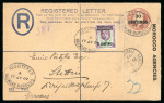 Stamp of Morocco Agencies (British Post Offices) » Spanish Currency Registered Envelopes: Group of 13 used registered envelopes, with different sizes and types