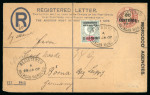 Stamp of Morocco Agencies (British Post Offices) » Spanish Currency Registered Envelopes: Group of 14 used registered envelopes,