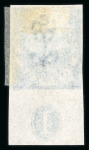Stamp of Great Britain » 1855-1900 Surface Printed » 1867-80 Large Uncoloured Corner Letters, Wmk Spray of Rose 1867-80 2s dull blue pl.1 TB-TC rejoined pair of imperf. imprimaturs