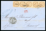 Stamp of Colonies françaises 1871, Lettre à destination de Bordeaux, affranchissement