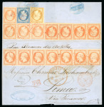 Stamp of France » Empire 1853-1862 1854, Lettre pour Lima (Pérou, Peru), affranchissement