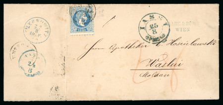 Stamp of Romania » Postal History INCOMING MAIL1868 Folded cover franked by Austria 1864