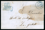 Stamp of Romania » 1858 (1st Nov.) - 1861 Moldavia - Handstruck at Jassy - Imperforate 1858 40pa on bluish paper, good to huge margins, tied to cover to Galatz by framed "FRANCO / FOKSCHANY" handstamp