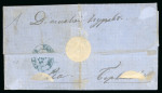 Stamp of Romania » 1858 (1st Nov.) - 1861 Moldavia - Handstruck at Jassy - Imperforate 1858 40pa on bluish paper, large to huge margins, tied to 20.7.1861 entire cover to Berlad by framed "FRANCO / GALATZ" hs