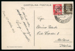 Stamp of Germany » German WWII Occupation Issues » Zara 1943 (Oct. 26) Postcard to Milan franked by overprinted