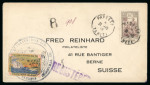 Stamp of Colonies françaises » Océanie 1918, Duo de lettres avec Papeete recommandé avec