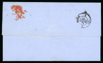 Stamp of Danish West Indies 1863 (July 13) Entire letter from St. Thomas to Paris, with earliest usage of St. Thomas Paid cds