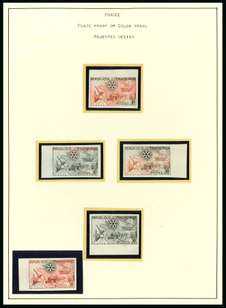 Stamp of France » Émissions à partir de 1900 1955, Étude sur le timbre Cinquantenaire du Rotary