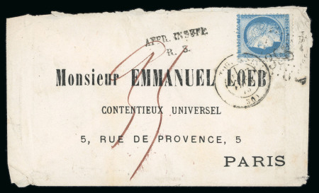Stamp of France » Emission Cérès 1871-72 1875, Enveloppe imprimée "Monsieur Emmanuel LOEB /