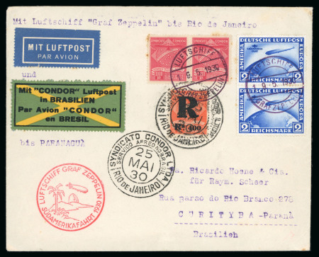 Stamp of Germany » German Empire 1930 (May 19) three Condor mixed frankings with Brazil and German Reich